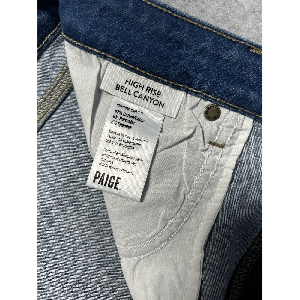 Paige High Rise Bell Canyon Flare Jeans Size33 Women's Light Blue Stretch NWT - Picture 6 of 7